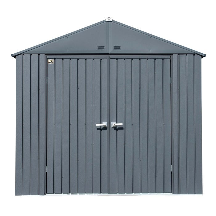 Arrow Elite Steel Storage Shed, Metal Sheds, 8x6, Anthracite, Part# EG86AN