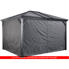 Curtains for Ventura Gazebo, 10 ft. x 10 ft. Gray, Gazebo Not Included