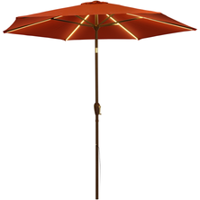 LED Market Umbrella, 9 ft. Red
