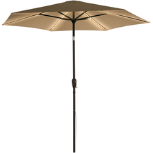 LED Market Umbrella, 9 ft. Khaki Warm Light