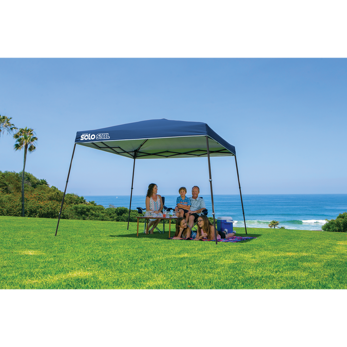 Quik Shade Solo Steel 11 x 11 x 8 ft Midnight Blue 72 Slant Quik Shade Solo Steel 11 x 11 x 8 ft Midnight Blue 72 Slant