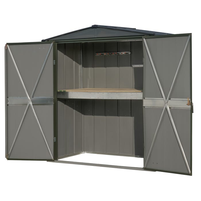 Scotts 3 x 6 x 6.25 ft Vintage Green Scotts Potting Shed 1 Scotts 3 x 6 x 6.25 ft Vintage Green Scotts Potting Shed 1