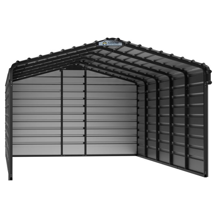 Arrow 12 x 24 x 7 ft Charcoal 3 Sided Carport 14 Arrow 12 x 24 x 7 ft Charcoal 3 Sided Carport 14