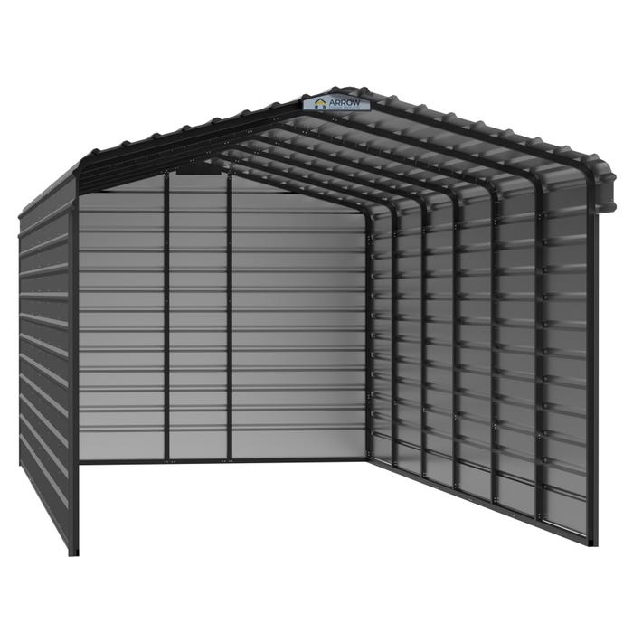 Arrow 12 x 29 x 9 ft Charcoal 3 Sided Carport 14 Arrow 12 x 29 x 9 ft Charcoal 3 Sided Carport 14
