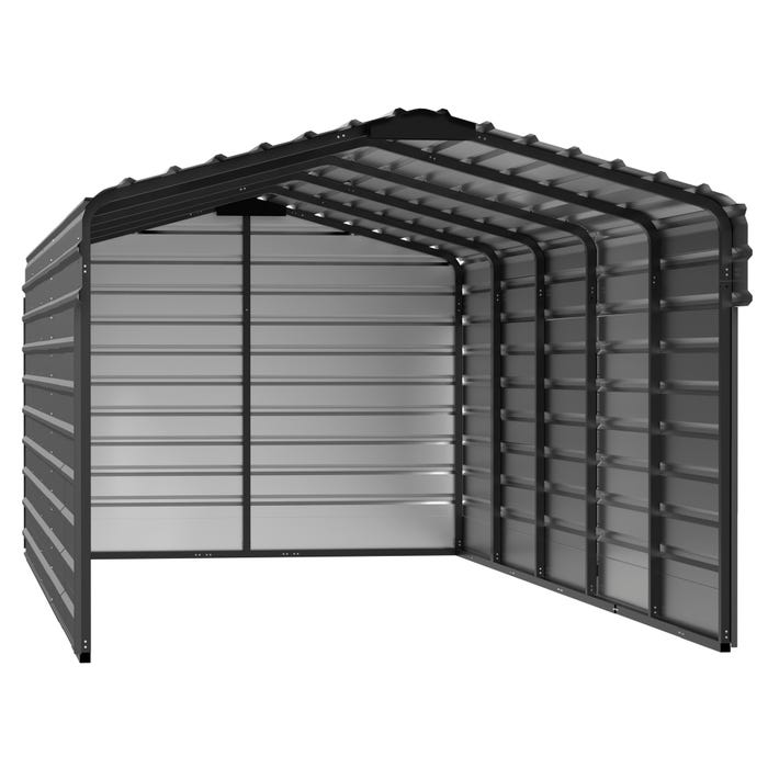 Arrow 10 x 24 x 7 ft Charcoal 3 Sided Carport 16 Arrow 10 x 24 x 7 ft Charcoal 3 Sided Carport 16