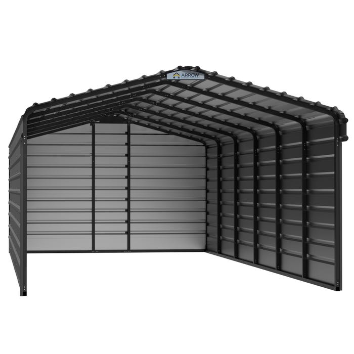 Arrow 12 x 29 x 7 ft Charcoal 3 Sided Carport 14 Arrow 12 x 29 x 7 ft Charcoal 3 Sided Carport 14