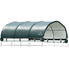 Corral Shelter™ Livestock Shade, Galvanized 12 ft. x 12 ft. Ultra Duty PVC 21.5 oz. Green