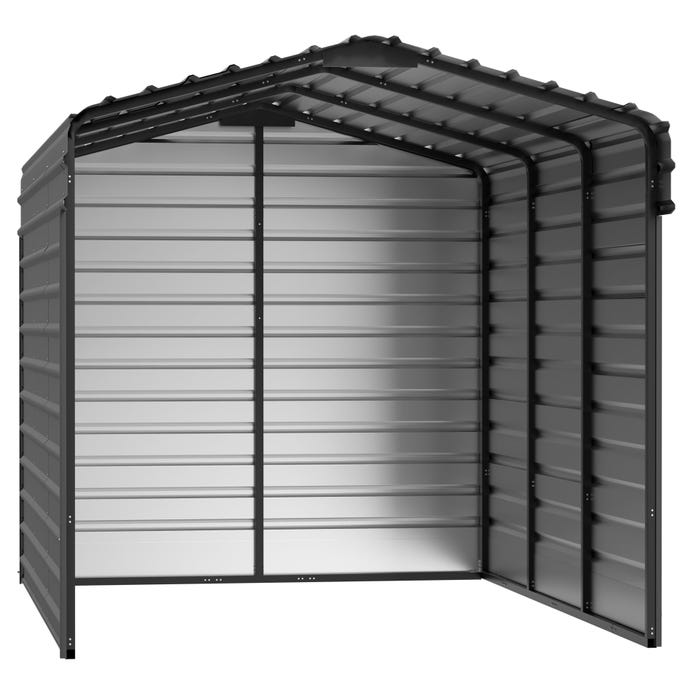 Arrow 10 x 15 x 9 ft Charcoal 3 Sided Carport 16 Arrow 10 x 15 x 9 ft Charcoal 3 Sided Carport 16