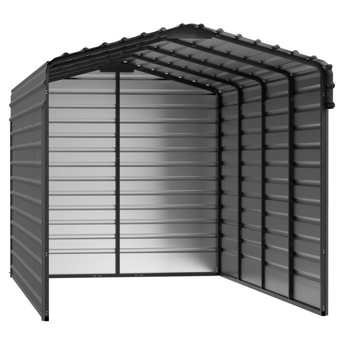 Arrow 10 x 20 x 9 ft Charcoal 3 Sided Carport 16 Arrow 10 x 20 x 9 ft Charcoal 3 Sided Carport 16