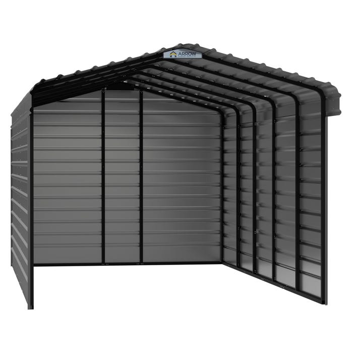 Arrow 12 x 24 x 9 ft Charcoal 3 Sided Carport 14 Arrow 12 x 24 x 9 ft Charcoal 3 Sided Carport 14