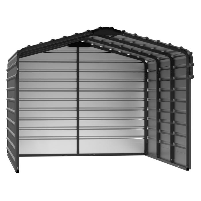 Arrow 10 x 15 x 7 ft Charcoal 3 Sided Carport 20 Arrow 10 x 15 x 7 ft Charcoal 3 Sided Carport 20