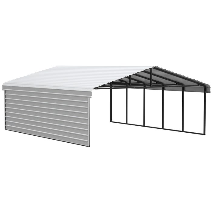 Arrow 24 x 20 x 7 ft Eggshell Carport with 1-sided Enclosure 19 Arrow 24 x 20 x 7 ft Eggshell Carport with 1-sided Enclosure 19