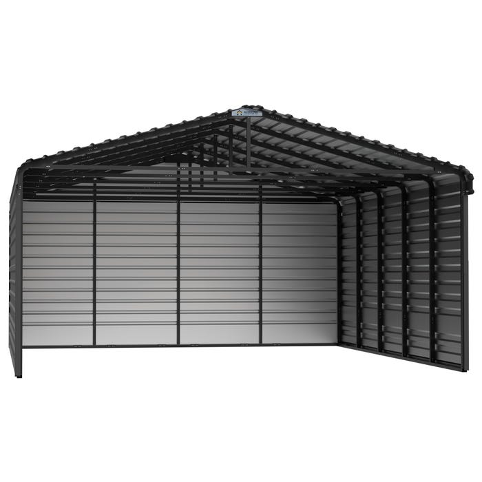 Arrow 20 x 24 x 9 ft Charcoal 3 Sided Carport 16 Arrow 20 x 24 x 9 ft Charcoal 3 Sided Carport 16