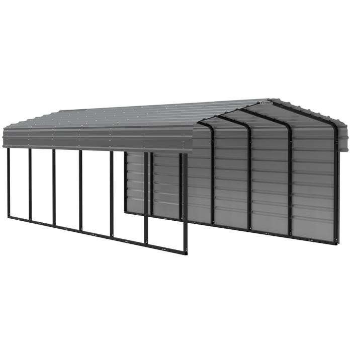 Arrow 10 x 91 x 7 ft Charcoal Carport with 1-Sided Enclosure 10 Arrow 10 x 91 x 7 ft Charcoal Carport with 1-Sided Enclosure 10