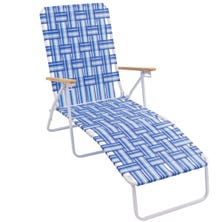 Folding Web Lounge Chair, Blue / White