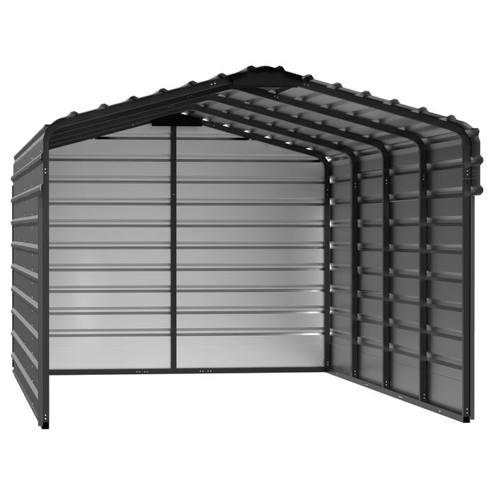 Arrow 10 x 20 x 7 ft Charcoal 3 Sided Carport 16 Arrow 10 x 20 x 7 ft Charcoal 3 Sided Carport 16