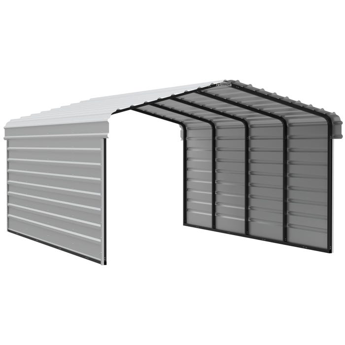 Arrow 20 x 12 x 7 ft Eggshell Carport with 2-sided Enclosure 18 Arrow 20 x 12 x 7 ft Eggshell Carport with 2-sided Enclosure 18