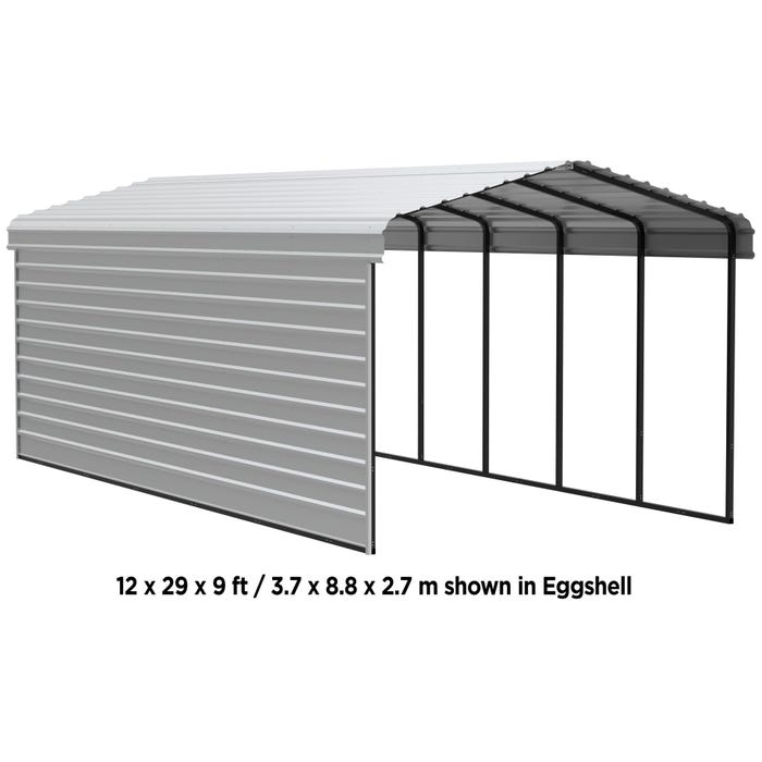 Arrow 12 x 78 x 9 ft Eggshell Carport with 1-Sided Enclosure 10 Arrow 12 x 78 x 9 ft Eggshell Carport with 1-Sided Enclosure 10