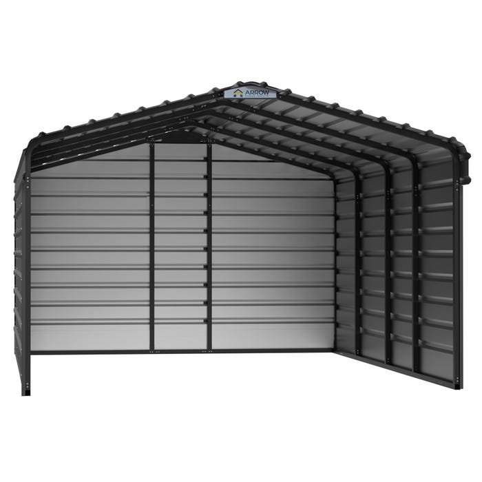 Arrow 12 x 20 x 7 ft Charcoal 3 Sided Carport 14 Arrow 12 x 20 x 7 ft Charcoal 3 Sided Carport 14