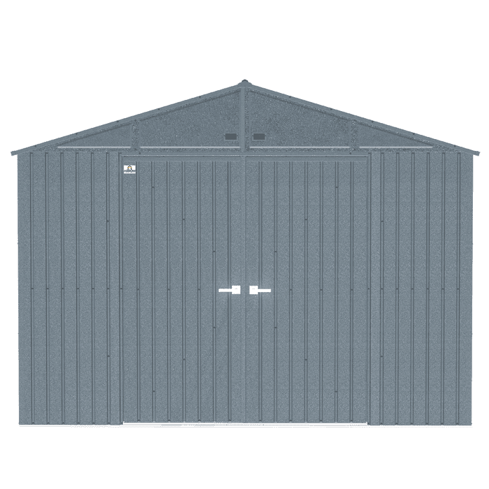 Arrow Elite Steel Storage Shed, 10x8, Anthracite - Front View Arrow Elite Steel Storage Shed, 10x8, Anthracite - Front View