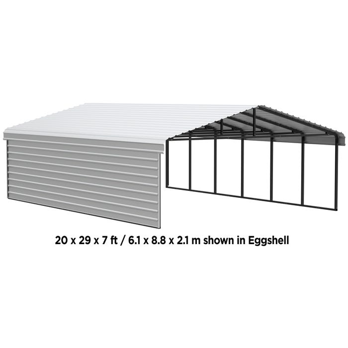 Arrow 20 x 33 x 7 ft Eggshell Carport with 1-Sided Enclosure 10 Arrow 20 x 33 x 7 ft Eggshell Carport with 1-Sided Enclosure 10