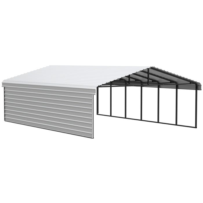Arrow 29 x 20 x 7 ft Eggshell Carport with 1-sided Enclosure 16 Arrow 29 x 20 x 7 ft Eggshell Carport with 1-sided Enclosure 16