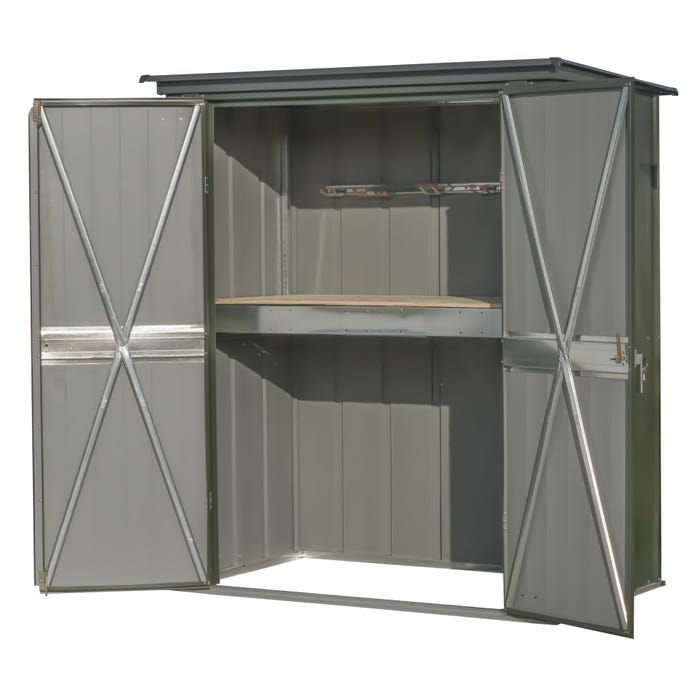 Scotts 3 x 5 x 6.25 ft Vintage Green Scotts Potting Shed 1 Scotts 3 x 5 x 6.25 ft Vintage Green Scotts Potting Shed 1