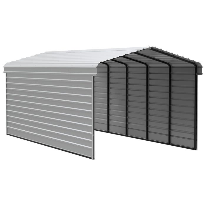 Arrow 24 x 12 x 9 ft Eggshell Carport with 2-sided Enclosure 16 Arrow 24 x 12 x 9 ft Eggshell Carport with 2-sided Enclosure 16
