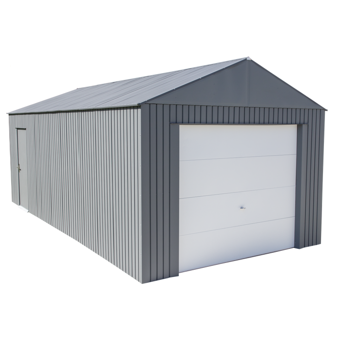 GRC1225, Everest Steel Garage, Wind and Snow Rated Storage Building Kit,, 12 ft. x 25 ft. Charcoal