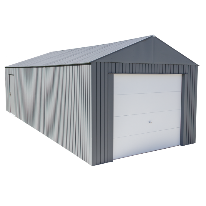 GRC1230, Everest Steel Garage, Wind and Snow Rated Storage Building Kit, 12 ft. x 30 ft. Charcoal