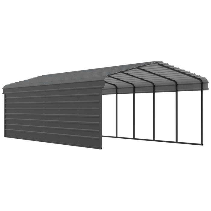 Arrow 29 x 12 x 7 ft Charcoal Carport with 1-sided Enclosure 16 Arrow 29 x 12 x 7 ft Charcoal Carport with 1-sided Enclosure 16