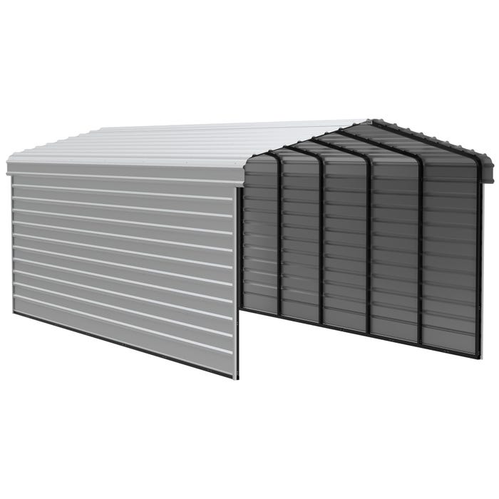 Arrow 29 x 12 x 9 ft Eggshell Carport with 2-sided Enclosure 16 Arrow 29 x 12 x 9 ft Eggshell Carport with 2-sided Enclosure 16