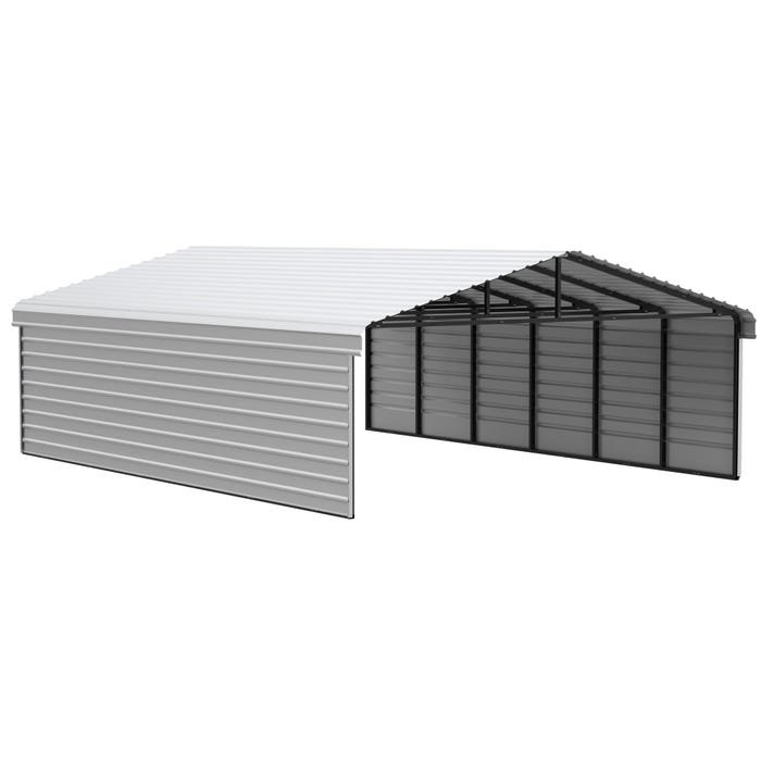 Arrow 29 x 20 x 9 ft Eggshell Carport with 2-sided Enclosure 18 Arrow 29 x 20 x 9 ft Eggshell Carport with 2-sided Enclosure 18