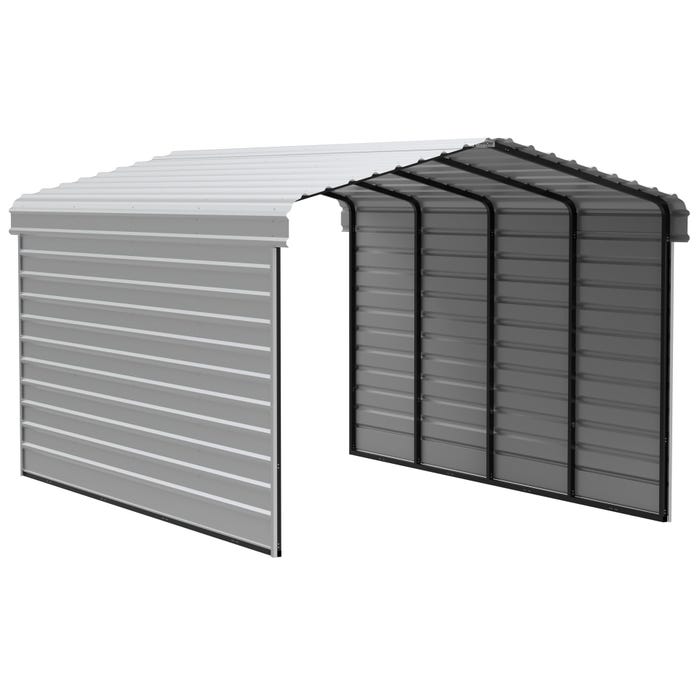 Arrow 20 x 12 x 9 ft Eggshell Carport with 2-sided Enclosure 16 Arrow 20 x 12 x 9 ft Eggshell Carport with 2-sided Enclosure 16