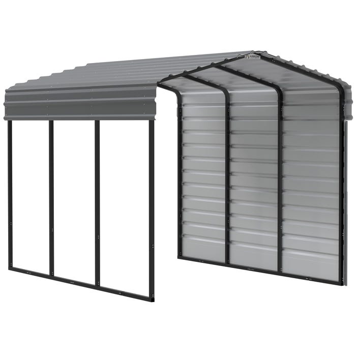 Arrow 15 x 10 ft Charcoal Carport with 1-sided Enclosure 16 Arrow 15 x 10 ft Charcoal Carport with 1-sided Enclosure 16