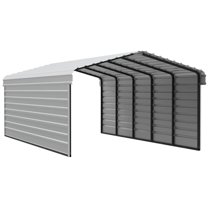 Arrow 24 x 12 x 7 ft Eggshell Carport with 2-sided Enclosure 16 Arrow 24 x 12 x 7 ft Eggshell Carport with 2-sided Enclosure 16