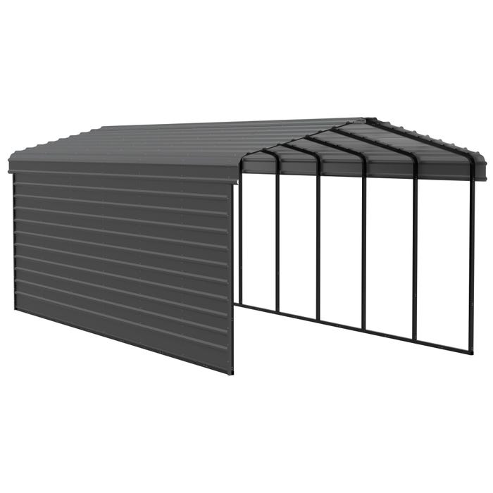 Arrow 29 x 12 x 9 ft Charcoal Carport with 1-sided Enclosure 16 Arrow 29 x 12 x 9 ft Charcoal Carport with 1-sided Enclosure 16