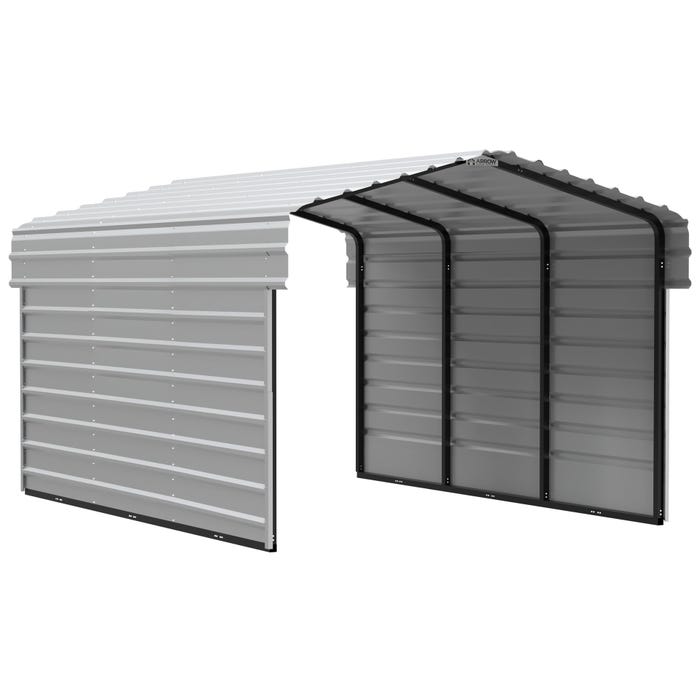 Arrow 15 x 10 ft Eggshell Carport with 2-sided Enclosure 16 Arrow 15 x 10 ft Eggshell Carport with 2-sided Enclosure 16