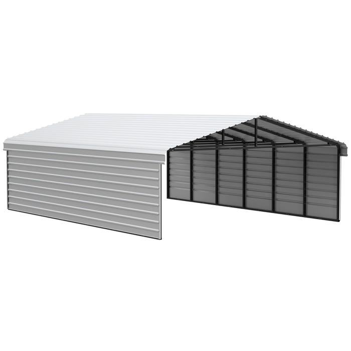 Arrow 29 x 20 x 7 ft Eggshell Carport with 2-sided Enclosure 16 Arrow 29 x 20 x 7 ft Eggshell Carport with 2-sided Enclosure 16