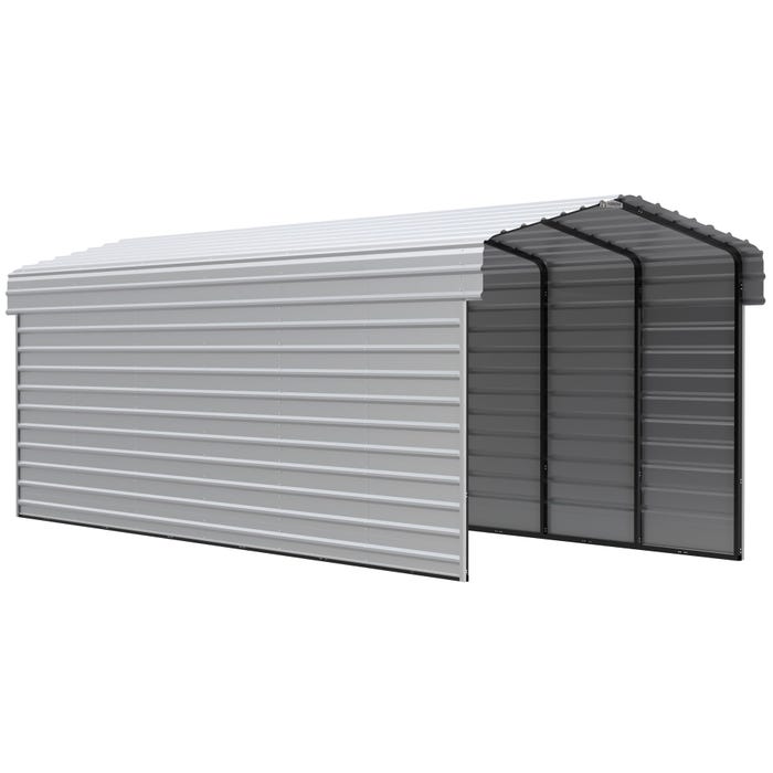 Arrow 29 x 10 ft Eggshell Carport with 2-sided Enclosure 16 Arrow 29 x 10 ft Eggshell Carport with 2-sided Enclosure 16
