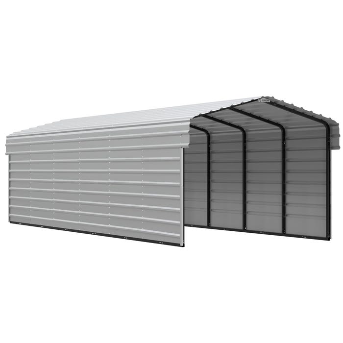 Arrow 29 x 10 x 7 ft Eggshell Carport with 2-sided Enclosure 16 Arrow 29 x 10 x 7 ft Eggshell Carport with 2-sided Enclosure 16