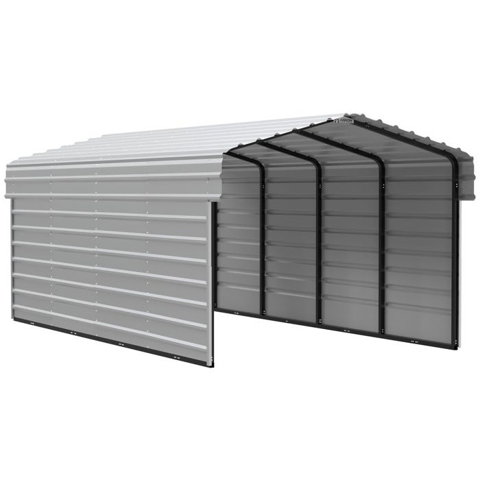 Arrow 20 x 10 ft Eggshell Carport with 2-sided Enclosure 16 Arrow 20 x 10 ft Eggshell Carport with 2-sided Enclosure 16
