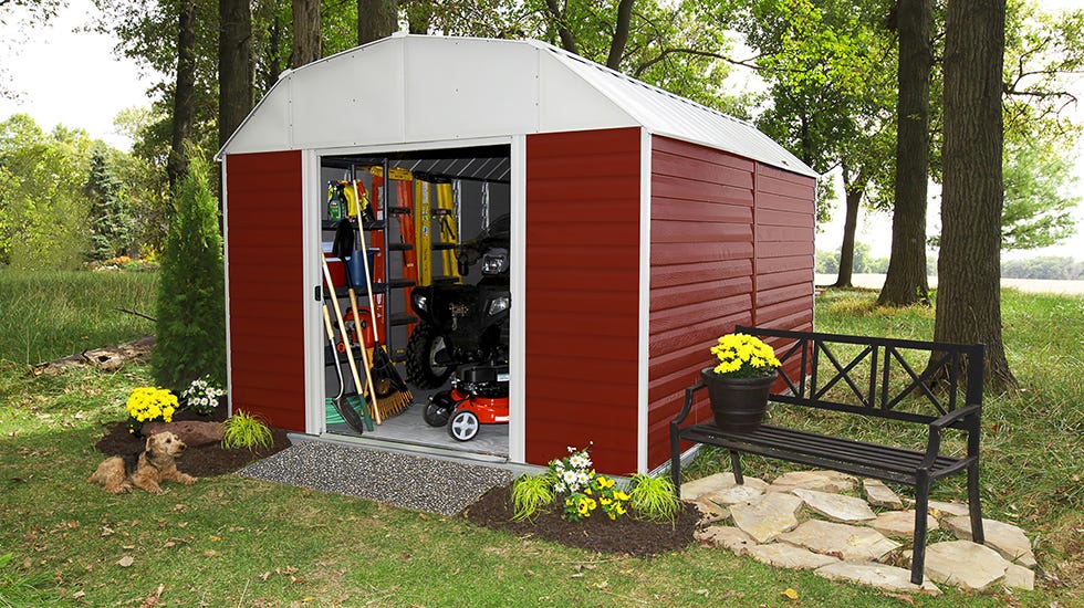 Secure steel storage shed