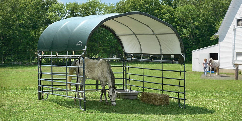 horse shade ideas | corral shelters