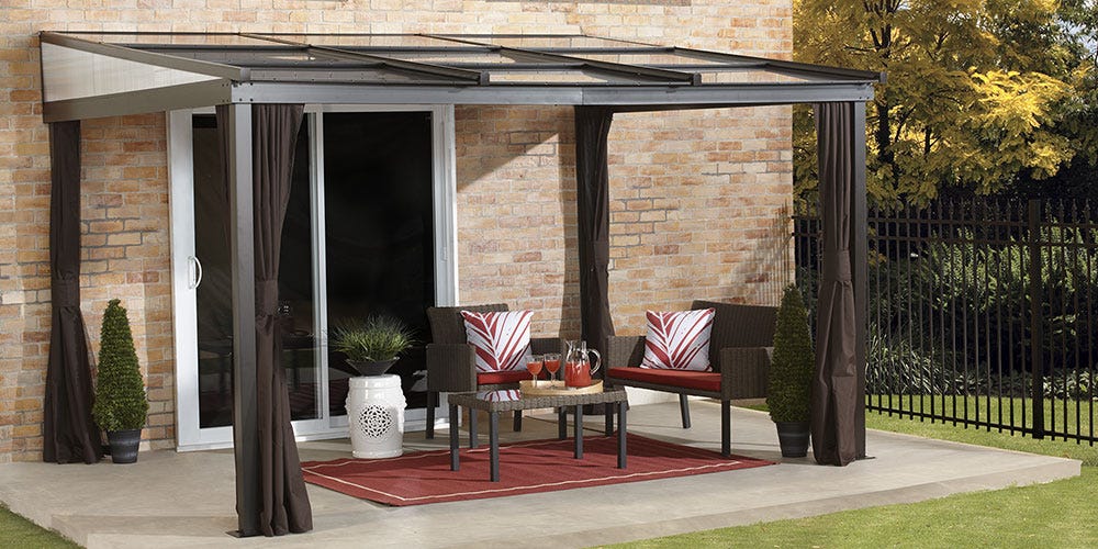 Sojag Budapest Wall-Mounted Aluminum Patio Gazebo