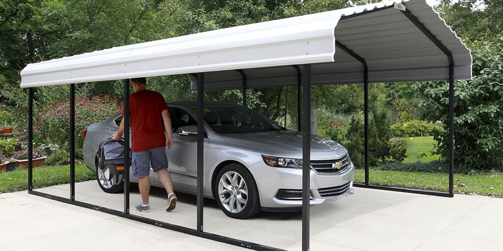 Metal Carport Covering Car