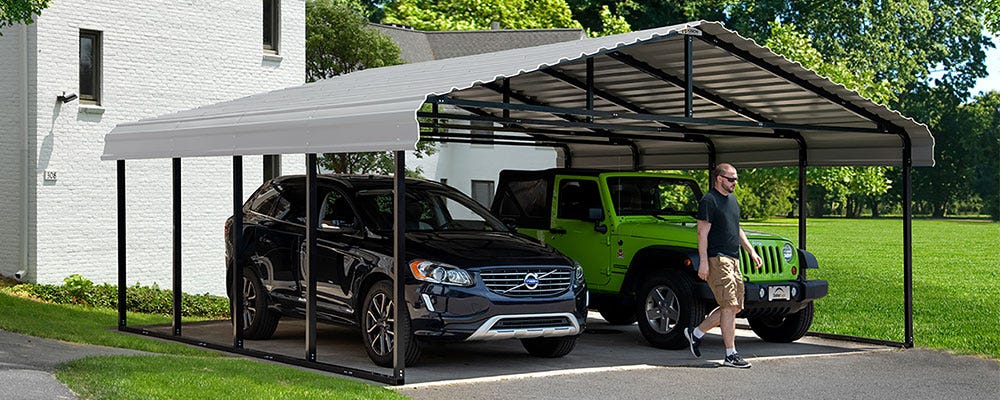 Carport shade driveway