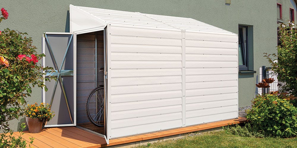 Arrow Yardsaver shed against a house