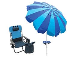 RIO Beach Umbrella and Lace-up Backpack Chair Bundle Deal