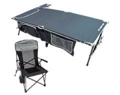 RIO Hard Arm Quad Chair and Smart XXL Cot Camping Bundle Deal